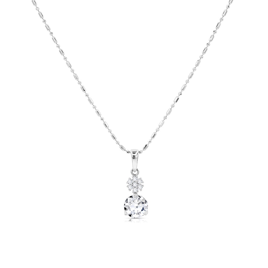 SO SEOUL Callista Sunburst Diamond Simulant Cubic Zirconia Pendant Chain Necklace