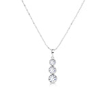 Load image into Gallery viewer, SO SEOUL Lila Crown Triple Round Diamond Simulant Zirconia Necklace and Hoop Earrings Set
