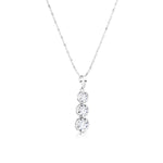 Load image into Gallery viewer, SO SEOUL Lila Crown Triple Round Diamond Simulant Zirconia Necklace and Hoop Earrings Set
