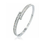 Load image into Gallery viewer, SO SEOUL Chiara Elegant Spiral Adjustable Bangle with Dual Rows of White Austrian Crystals

