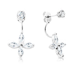 Load image into Gallery viewer, SO SEOUL Callista Curved Earrings with Marquise-Cut and Round Cubic Zirconia Diamond Simulants

