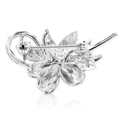 SO SEOUL Leilani Swirl Wreath Brooch with Aurore Boreale Austrian Crystals and Rollover Clasp