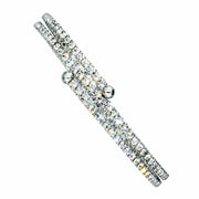 SO SEOUL Chiara Classic Double Row Layered Austrian Crystal Circle Spiral Adjustable Open-End Bangle