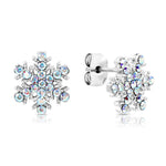 Load image into Gallery viewer, SO SEOUL &#39;Let it Snow&#39; Varied Sizes Snowflake Aurore Boreale Austrian Crystal Stud Earrings
