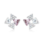 Load image into Gallery viewer, SO SEOUL Genesis Triangle Stud Earrings with Dual-Tone Blue Shade or Pink Swarovski® Crystals
