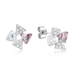 Load image into Gallery viewer, SO SEOUL Genesis Triangle Stud Earrings with Dual-Tone Blue Shade or Pink Swarovski® Crystals

