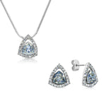 Load image into Gallery viewer, SO SEOUL &#39;Genesis&#39; Triangular Blue Shade Swarovski® Crystal Jewelry Set with Stud Earrings and Pendant Necklace
