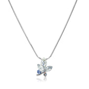 SO SEOUL Ioni Maple Leaf Blue or Pink Swarovski® Crystal Pendant Necklace