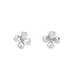 Load image into Gallery viewer, SO SEOUL Alette Four-Leaf Clover Heart-Shaped Aurore Boreale Swarovski® Crystal Stud Earrings
