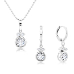 Load image into Gallery viewer, SO SEOUL Callista Perfume Bottle Design Diamond Simulant Cubic Zirconia Drop Hoop Earrings and Pendant Necklace Set
