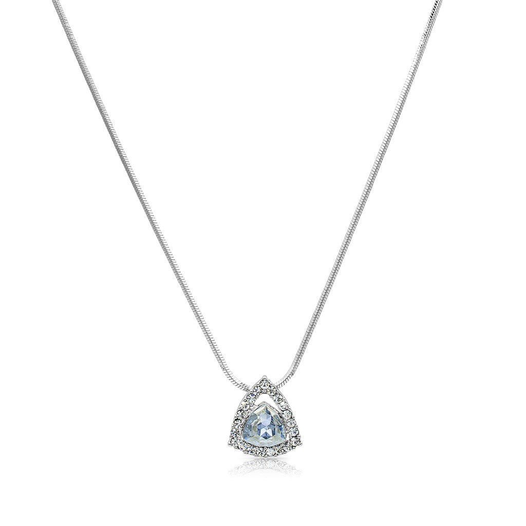 SO SEOUL 'Genesis' Triangular Blue Shade Swarovski® Crystal Jewelry Set with Stud Earrings and Pendant Necklace