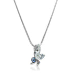 Load image into Gallery viewer, SO SEOUL Ioni Maple Leaf Blue or Pink Swarovski® Crystal Pendant Necklace
