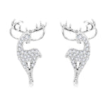 Load image into Gallery viewer, SO SEOUL &#39;Let it Snow&#39; Reindeer Antler Cubic Zirconia Stud Earrings
