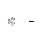 Load image into Gallery viewer, SO SEOUL Alette Three-Leaf Heart Clover Lapel Pin Brooch with Aurore Boreale Austrian Crystal
