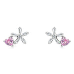 Load image into Gallery viewer, SO SEOUL Leilani Floral Pink Simulated Diamond Zirconia Stud Earrings and Necklace Set
