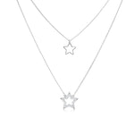 Load image into Gallery viewer, SO SEOUL Stellar Grace - Double-Star Diamond Simulant Pendant Chain Necklace
