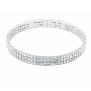 SO SEOUL Chiara Classic Triple Row Together Austrian Crystal Circle Adjustable Open-End Bangle