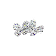 SO SEOUL Caria Double 2D Butterfly Aurore Boreale Crystal Rollover Clasp Brooch-Gift for Mums