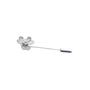 SO SEOUL Alette Three-Leaf Heart Clover Aurore Boreale Austrian Crystal Metal Lapel Pin Brooch