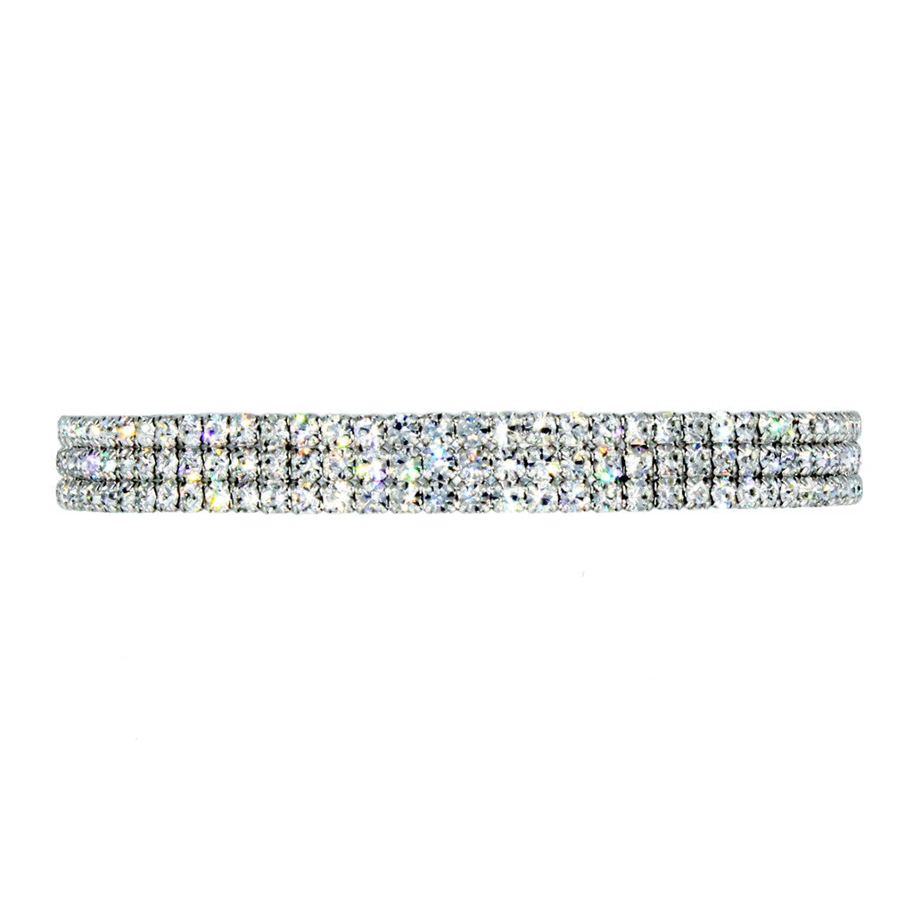 SO SEOUL Chiara Triple-Row White Austrian Crystal Open-End Bangle