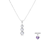 Load image into Gallery viewer, SO SEOUL Athena Triple Solitaire Diamond Simulant Cubic Zircon Pendant Chain Necklace
