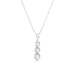 Load image into Gallery viewer, SO SEOUL Athena Triple Solitaire Diamond Simulant Cubic Zircon Pendant Chain Necklace
