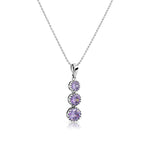 Load image into Gallery viewer, SO SEOUL Lila Crown Triple Round Diamond Simulant Cubic Zirconia Pendant Necklace - Available in White or Purple
