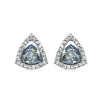 Load image into Gallery viewer, SO SEOUL &#39;Genesis&#39; Triangular Stud Earrings with Blue Shade Swarovski® Crystal
