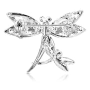 SO SEOUL Leilani Dragonfly Brooch with Aurore Boreale Crystals and Rollover Clasp – Perfect Gift for Mom