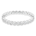 Load image into Gallery viewer, SO SEOUL Genevieve Elegant Silver Eternity Ring - Single Row Cubic Zirconia Diamond Simulant Band
