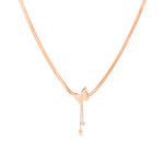 Load image into Gallery viewer, SO SEOUL Caria Rose Gold Butterfly Necklace with Double Tassel and Dangling Bead Accents
