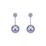 Load image into Gallery viewer, SO SEOUL Elegant Swarovski White and Light Grey Crystal Pearl Dangle Earrings
