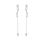 Load image into Gallery viewer, SO SEOUL &#39;S&#39; Shaped Diamond Simulant Chain Dangle Stud Earrings
