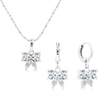 Load image into Gallery viewer, SO SEOUL Graceful Ribbon Bow Design Diamond Simulant Cubic Zirconia Necklace and Earrings Set
