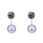 Load image into Gallery viewer, SO SEOUL Exquisite Dangle Earrings with Black Swarovski® Crystal and Light Grey Pearl
