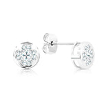 Load image into Gallery viewer, SO SEOUL Alette Circular Four-Leaf Clover Diamond Simulant Cubic Zirconia Stud Earrings
