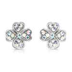 Load image into Gallery viewer, SO SEOUL Alette Clover Aurore Boreale Crystals with Stud Earrings
