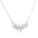 Load image into Gallery viewer, SO SEOUL Leilani Quintuple Flower Pendant Necklace with Cubic Zirconia on Fixed Ball Chain
