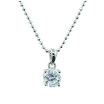 Load image into Gallery viewer, SO SEOUL Athena 1.0 CARAT Round Brilliant-Cut Diamond Simulant Cubic Zirconia Solitaire Pendant Chain Necklace
