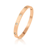 Load image into Gallery viewer, SO SEOUL Rose Gold-Toned Bangle with Encrusted Diamond Simulant Cubic Zirconia
