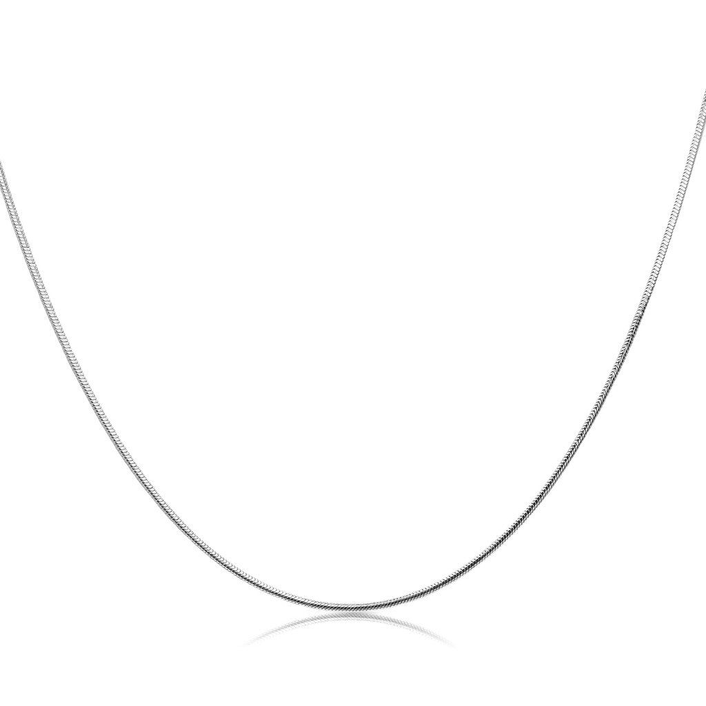 SO SEOUL Rhodium-Plated Adjustable Snake Chain Necklace 45cm/18inch to 76cm/30inch
