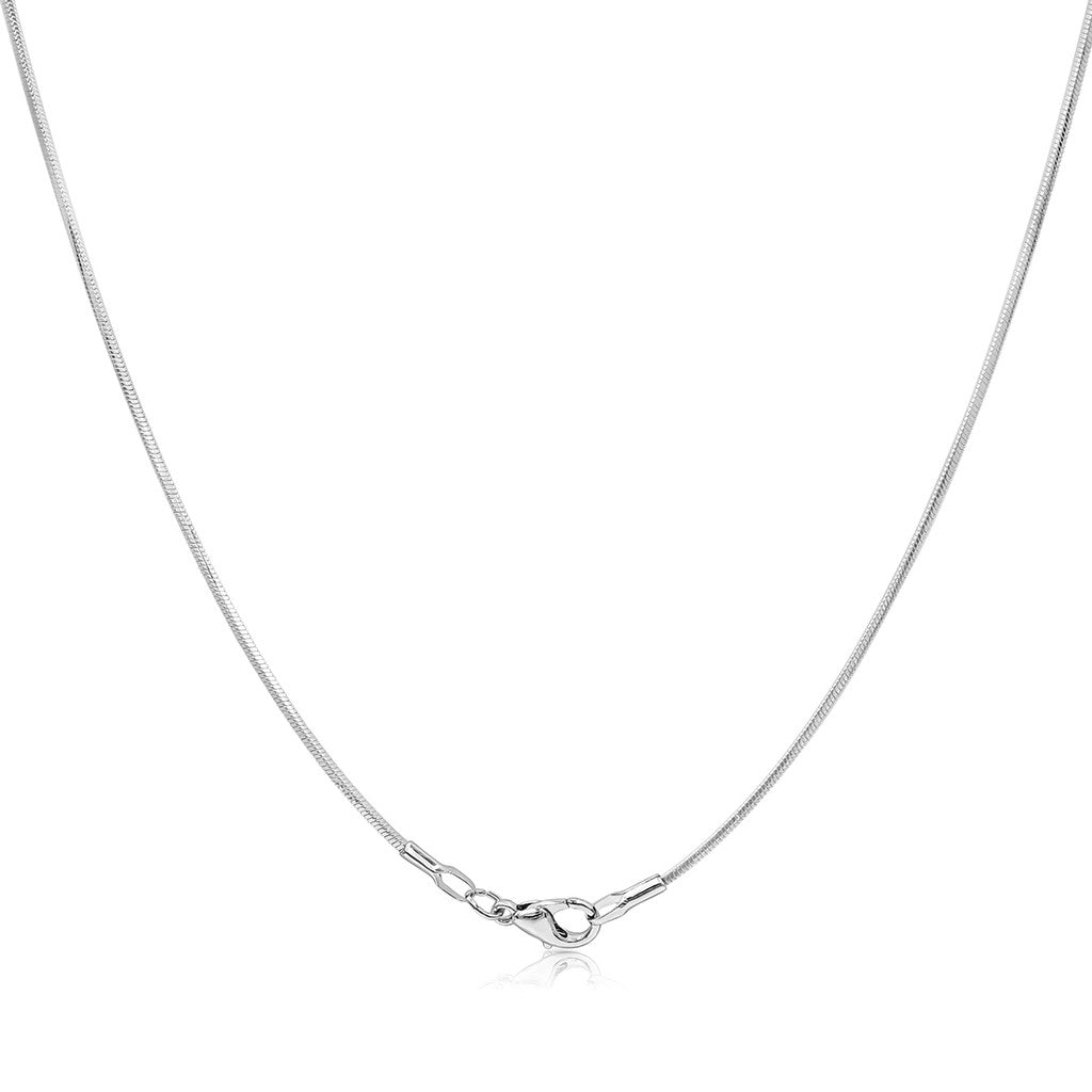 SO SEOUL Rhodium-Plated Adjustable Snake Chain Necklace 45cm/18inch to 76cm/30inch