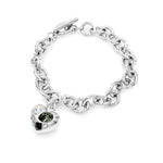Load image into Gallery viewer, SO SEOUL Amora Love Heart Charm Bracelet with Mixed Colour Austrian Crystal on Interlocking T-Bar Link Design
