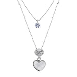 Load image into Gallery viewer, SO SEOUL Claire Heart-Shaped Mother of Pearl and Austrian Crystal Earrings and Necklace Set
