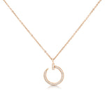 Load image into Gallery viewer, SO SEOUL Crescent Elegance Zirconia Rose Gold Pendant Necklace

