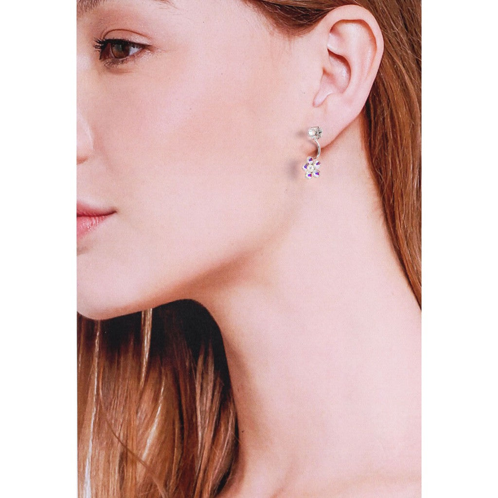 SO SEOUL Leilani Blossom Swarovski® Crystal Aurore Boreale Dangle Earring Jackets