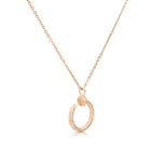 Load image into Gallery viewer, SO SEOUL Crescent Elegance Zirconia Rose Gold Pendant Necklace
