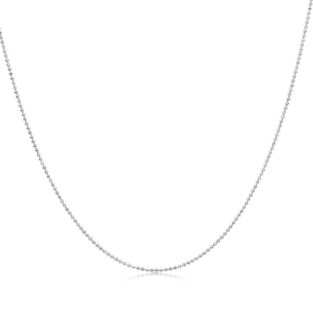 SO SEOUL Rhodium-Plated Adjustable Ball Chain Necklace 40cm/16inch - 66cm/26inch