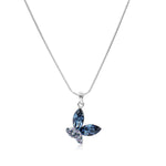 Load image into Gallery viewer, SO SEOUL Caria Butterfly Moonlight and Montana Swarovski® Crystal Pendant Chain Necklace
