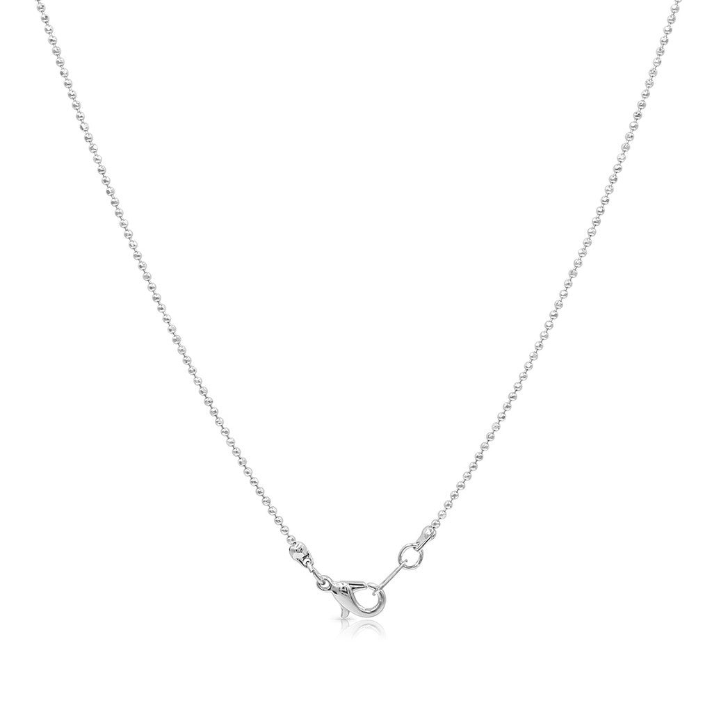 SO SEOUL Rhodium-Plated Adjustable Ball Chain Necklace 40cm/16inch - 66cm/26inch